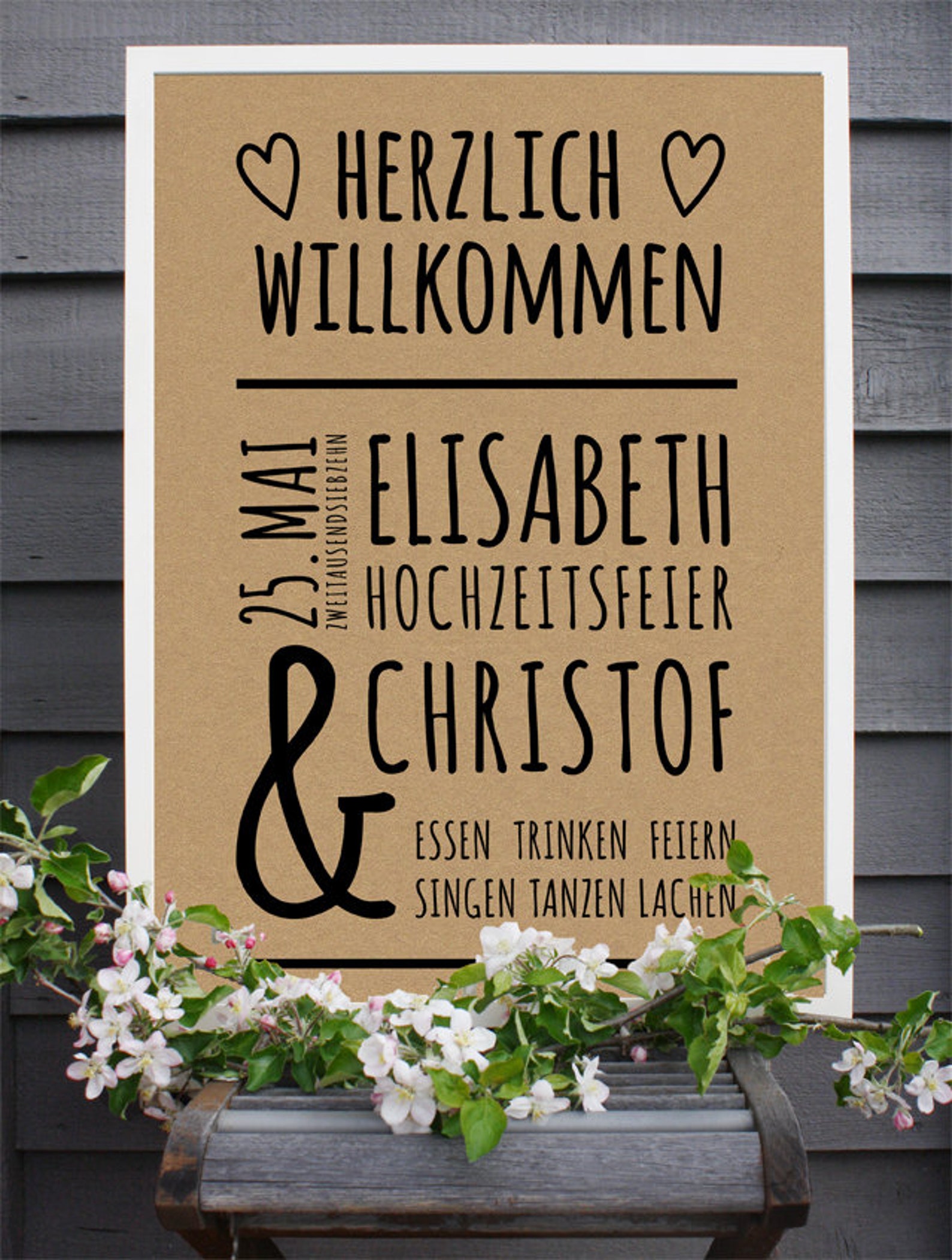 Plakat Willkommen zur Hochzeit Etsy