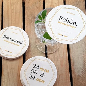 Bierdeckel Hochzeit "goldanmutend"