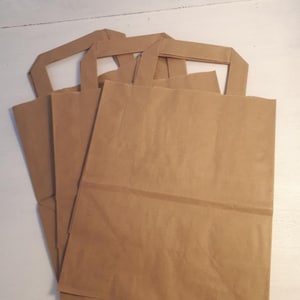 4 kraft paper bags with handles ...
