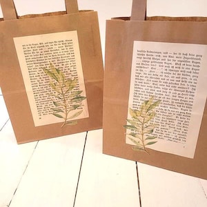 Set di 2 sacchetti regalo in carta kraft "Ramo d'ulivo"