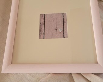 Shabby - in rosa gemalerter dicker Holzbilderrahmen mit Passepartout und hübschem Innenleben :)