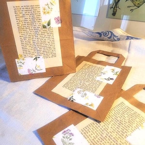 Zestaw 3 torebek prezentowych z papieru typu kraft &quot;Kwiaty Łąki&quot;