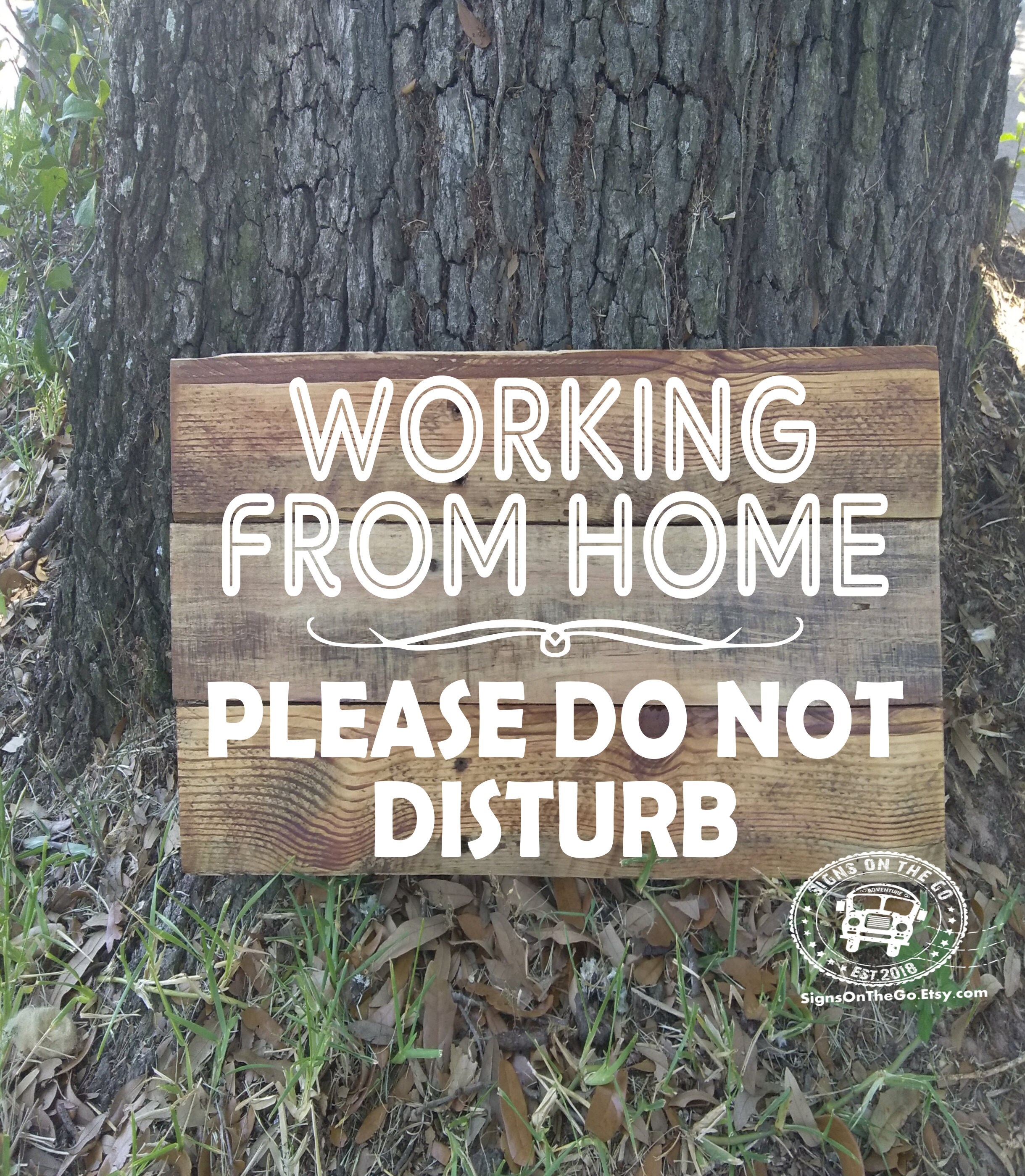 Working from Home Sign Front Door Don't Disturb Home Etsy