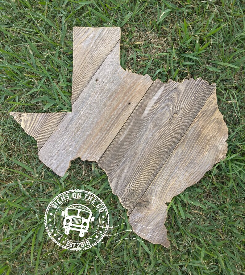 Texas Wood Rustic Sign Reclaimed Texas Wooden Sign State Etsy