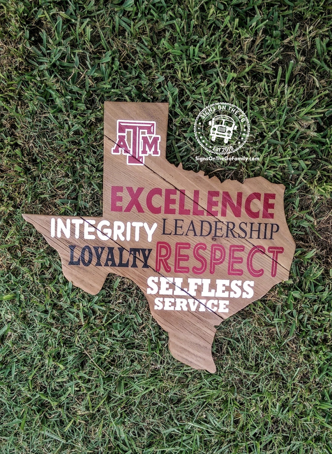 Texas Aggie Core Values Sign Texas Aggie Corps of Cadet Etsy