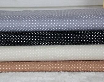 Cotton small dots grey / black / beige / brown