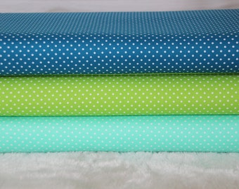 Cotton small dots Judith shades of green