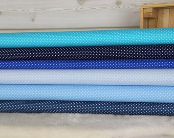 Cotton small dots blue tones