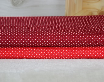 Cotton small dots Judith red tones