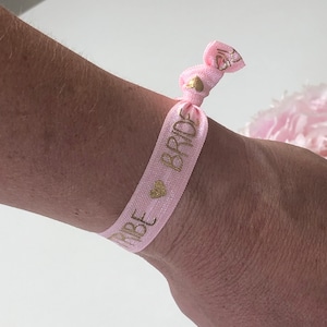 Elastic bracelet and hairband BRIDE TRIBE pink