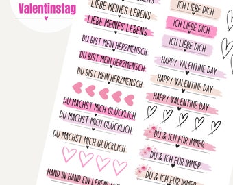 Valentinstag Liebe PDF Vorlage Kerzentattoo Kerzensticker Kerzen Wasserschiebefolie Download Stabkerze Love