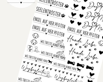 Hundeliebe PDF Vorlage Kerzentattoo Kerzensticker Kerzen Wasserschiebefolie Download Stabkerze