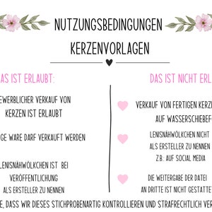 Auszeit PDF Vorlage Kerzentattoo Kerzensticker Kerzen Wasserschiebefolie Download Stabkerze Wellness Zeit für Dich Bild 2