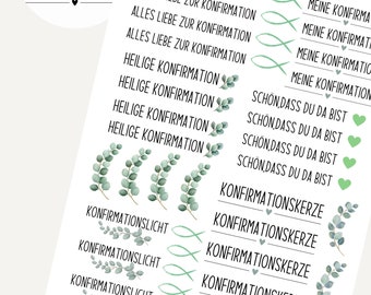 Konfirmation PDF Vorlage Kerzentattoo Kerzensticker Kerzen Wasserschiebefolie Download Stabkerze Gastgeschenk Fisch