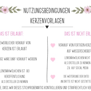 Freundin Paket PDF Vorlage Kerzentattoo Kerzensticker Kerzen Wasserschiebefolie Download Stabkerze Bild 2