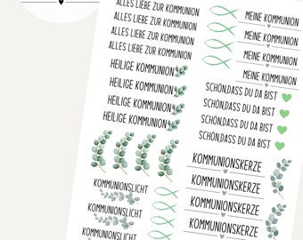 Kommunion PDF Vorlage Kerzentattoo Kerzensticker Kerzen Wasserschiebefolie Download Stabkerze Gastgeschenk Fisch