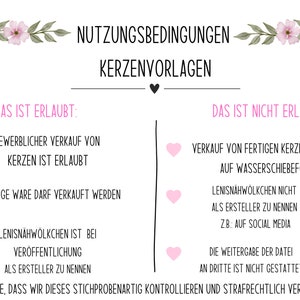 Valentinstag Liebe PDF Vorlage Kerzentattoo Kerzensticker Kerzen Wasserschiebefolie Download Stabkerze Love zdjęcie 2