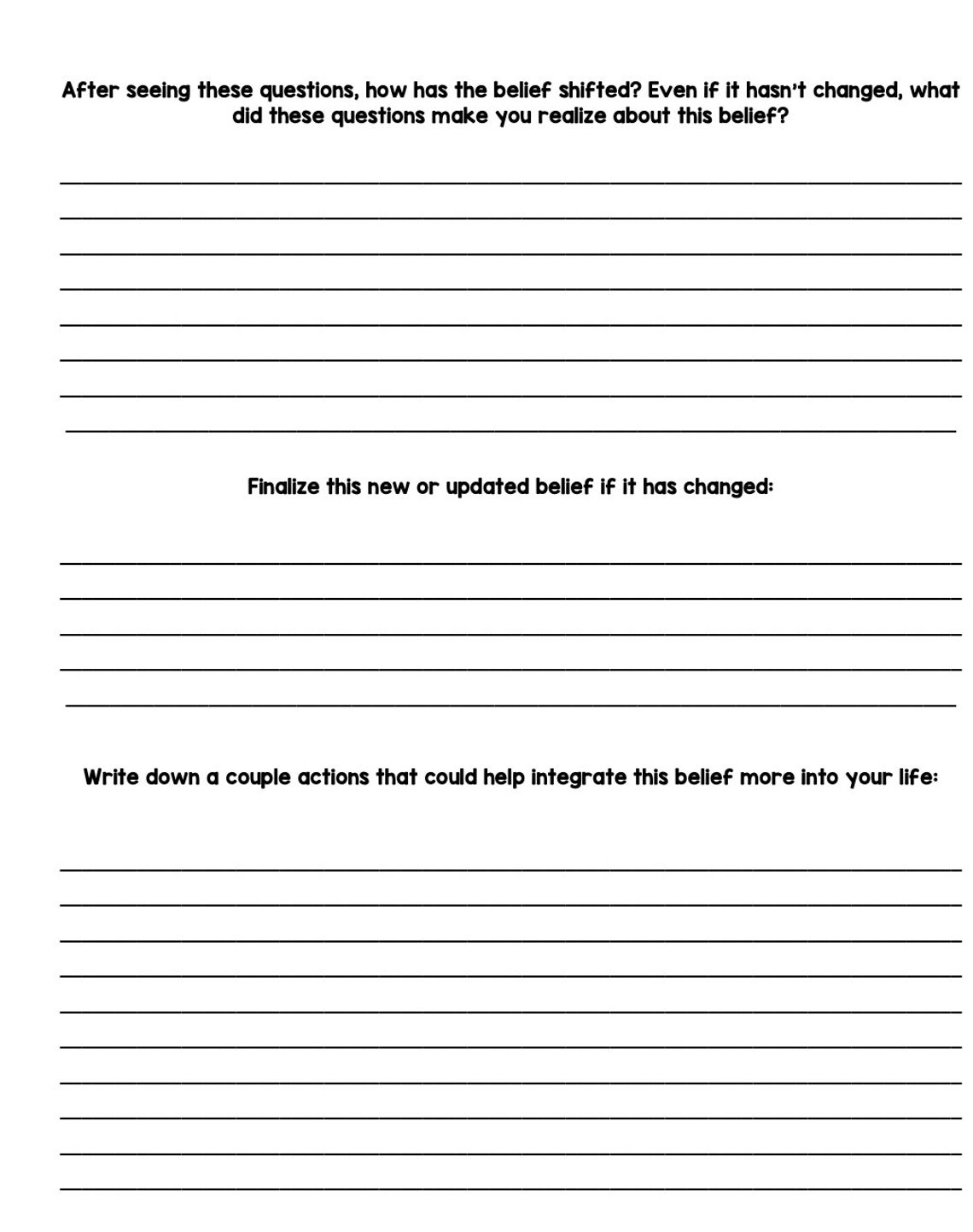 Mind Mapping Belief Worksheet PDF Printable - Etsy