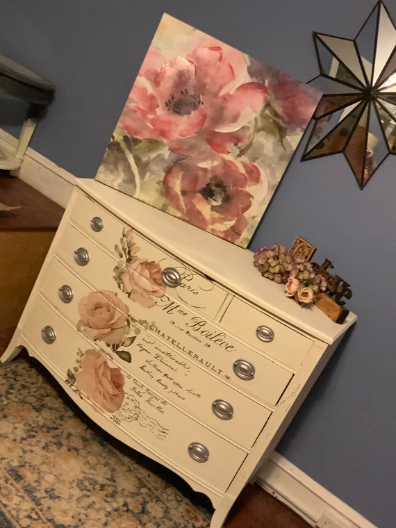 Beautiful French Script Dresser Etsy