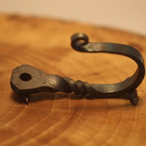 Handmade, handforged, 5 small horseshoe nail hooks with matching screws