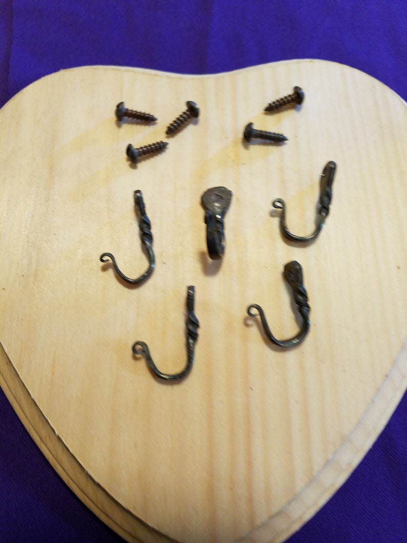 Handmade, 5 Small Horseshoe Nail Hooks With Matching Screws
