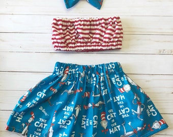 Cat in the Hat Outfit, Cat in the Hat skirt, Dr Seuss Outfit, Cat in the Hat birthday