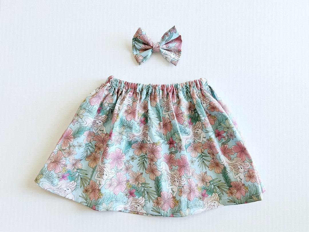 Little Mermaid Skirt and Bow Set Ariel Skirt Little Mermaid - Etsy