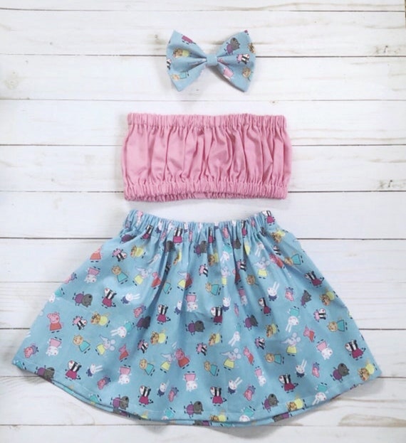 Peppa Pig Outfit peppa pig birthday outfit peppa pig birthday peppa pig skirt peppa pig bow toddler tube top toddler girl outfits