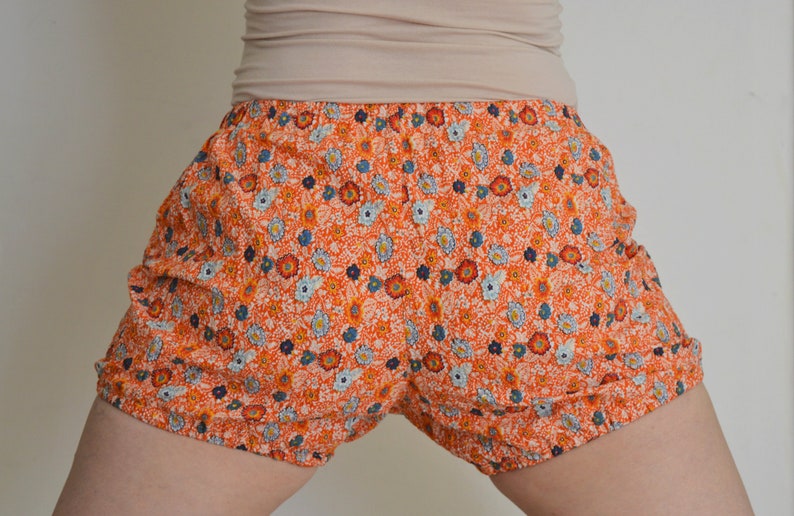 Orange Floral Iyengar Yoga Shorts