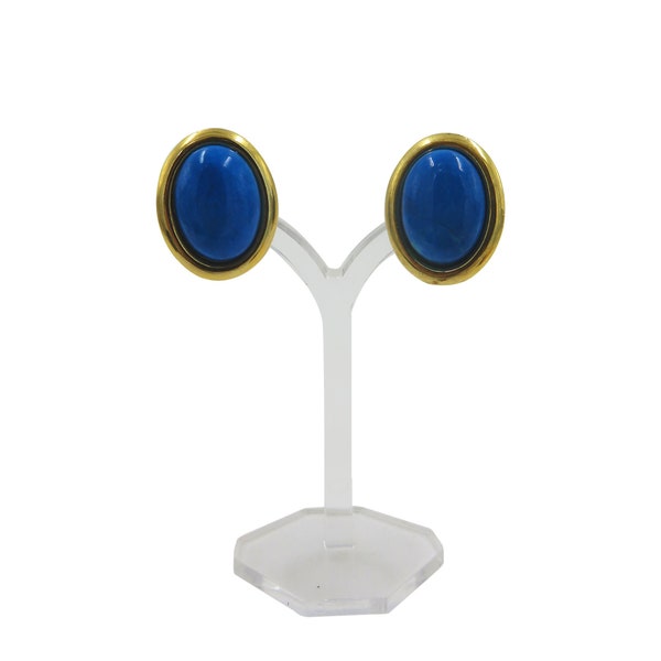 Türkis Ohrclip, ovale Ohrclip, Türkis Ohrschmuck, Statement Ohrclips in Türkis, Edelstein Ohrclip, kleine Ohrlip, blaue Ohrclip, Blaue Clip