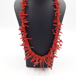 Coral Stone Necklace, Red Coral Necklace, Chunky Necklace, Coral Bead Necklace, Beach Necklace, Large Stone Necklace, Boho Chic Necklace