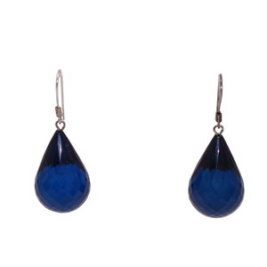 Amber earhooks in azure blue, blue amber earrings