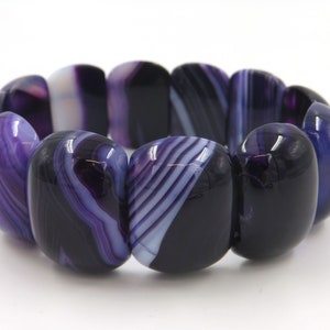 Purple Agate Gemstone Bracelet, Stretch Bracelet, Elastic Bracelet, Large Stone Bracelet, Chunky Bracelet, Statement Bracelet, Bead Bracelet
