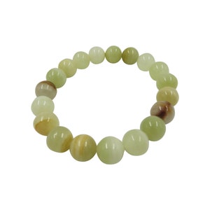 Green Jade Bead Bracelet, Layering Bracelet, Calming Bracelet, Round bead Bracelet, Green Stone Bracelet, Elastic Bracelet, Stretch Bracelet