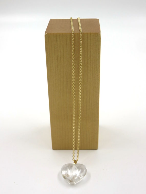 Crystal Heart Long Chain Necklace, Heart Shape Pendant Wife
