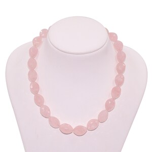 Faceted Rose Quartz Gemstone Necklace