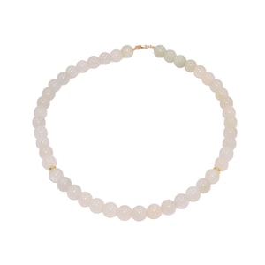 Round Gemstone Necklace with Serpentine 10 mm and Intermediate Parts