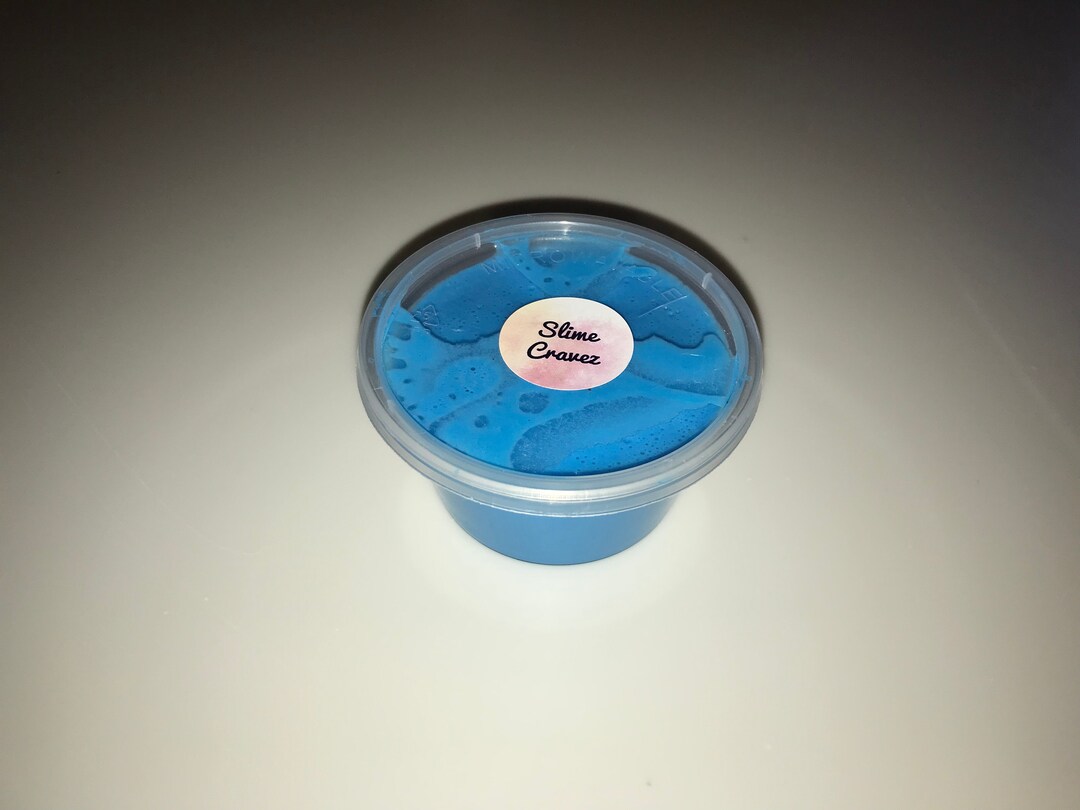 Blue Fluffy Slime Etsy