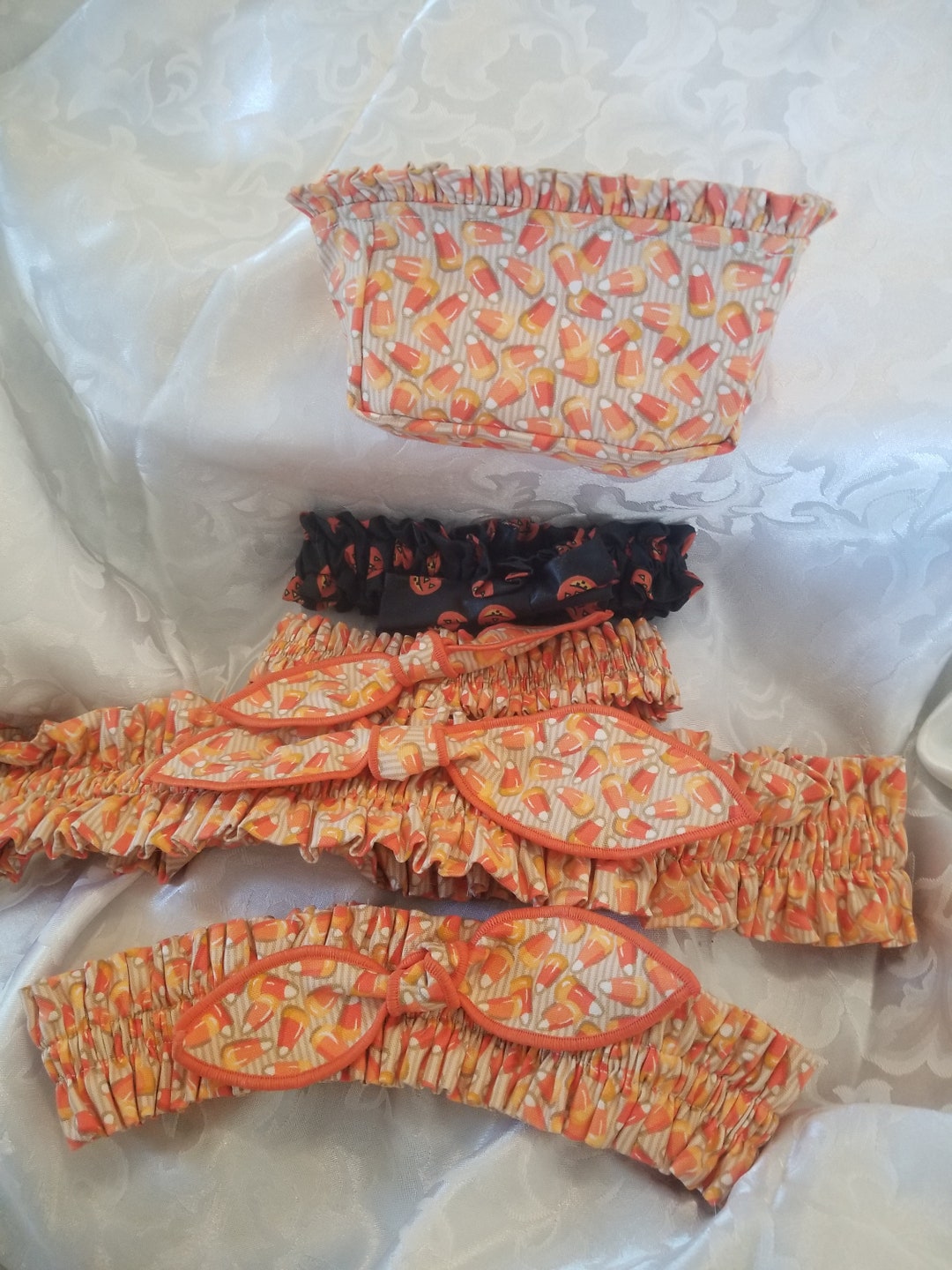 Longaberger Candy Cane Garters and Basket Liner Etsy