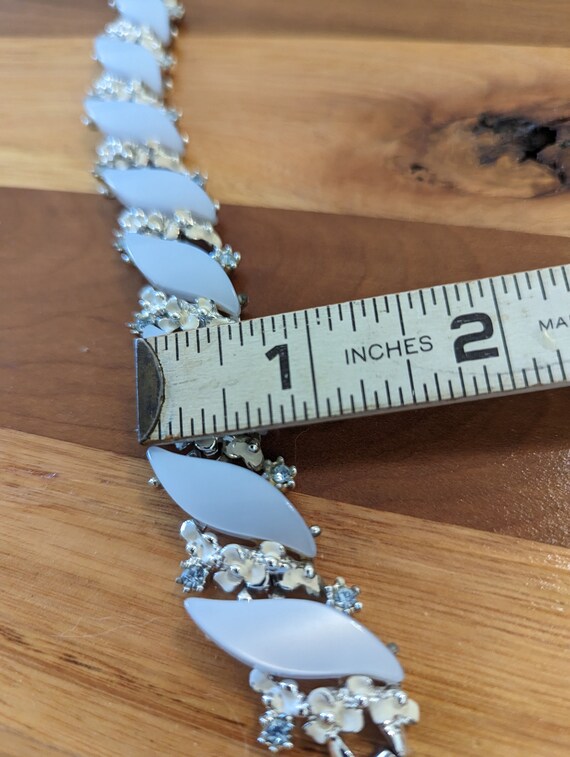 Light Blue Thermoset and Rhinestone Bracelet - image 7