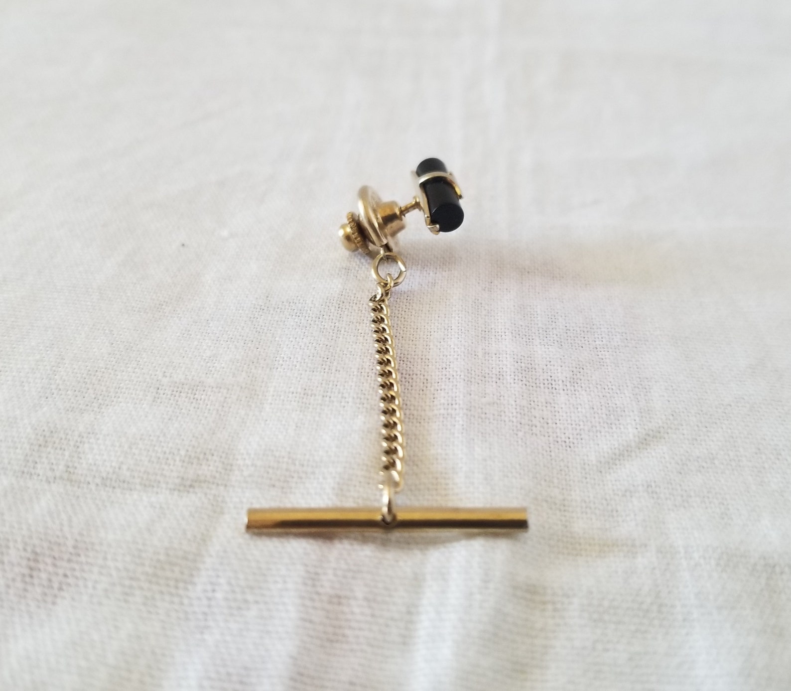 Vintage Hickock USA Tie Tack, Gold and Black - Etsy