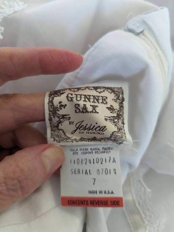 Gunne Sax by Jessica Girls White Shift Dress Size… - image 7