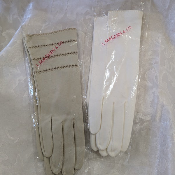 New Old Stock I. Magnin & Co. Cotton Gloves, Christian Dior 100% Lavable Size 7