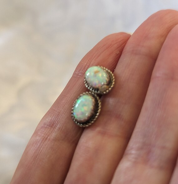 Native American Opal and Sterling Silver Earrings… - image 4