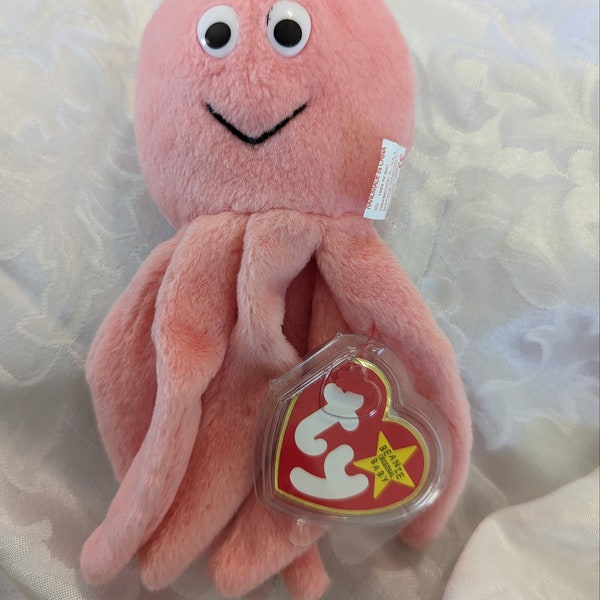 Ty Beanie Baby Inky Pink Octopus