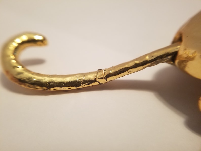 Hinged Tail Large Gold Panther Brooch With Green Eyes Shoulder Sitter Pin **New Lower Price**