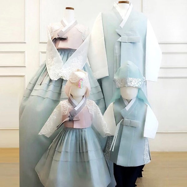 Family Hanbok Rental _ Pink & Mint