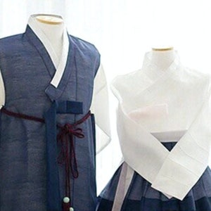 Family Hanbok Rental _ White & Blue image 3