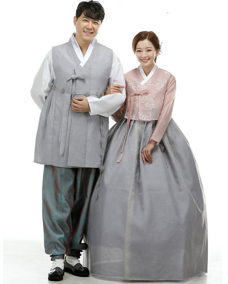 Family Hanbok Rental _ Peach & Grey image 1