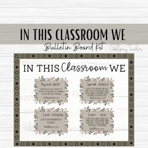 Classroom rules - In this classroom we - Christian Bulletin Board Set - Classroom Décor - Sunday School Bulletin Board - Bible - Teacher